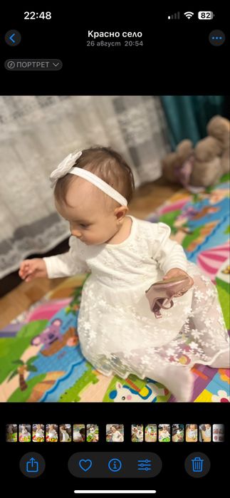 Лот от рокли за момиченце от 7 месеци до годинка