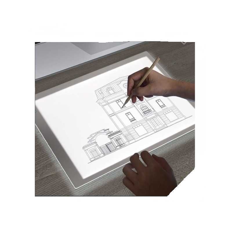 Таблет за рисуване и чертежи Mercado Trade, LED светлина, Бял