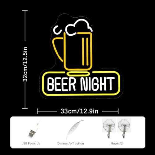 Нова Неонова LED табела Beer за бар, стена, мъжка стая 33x32 см знак