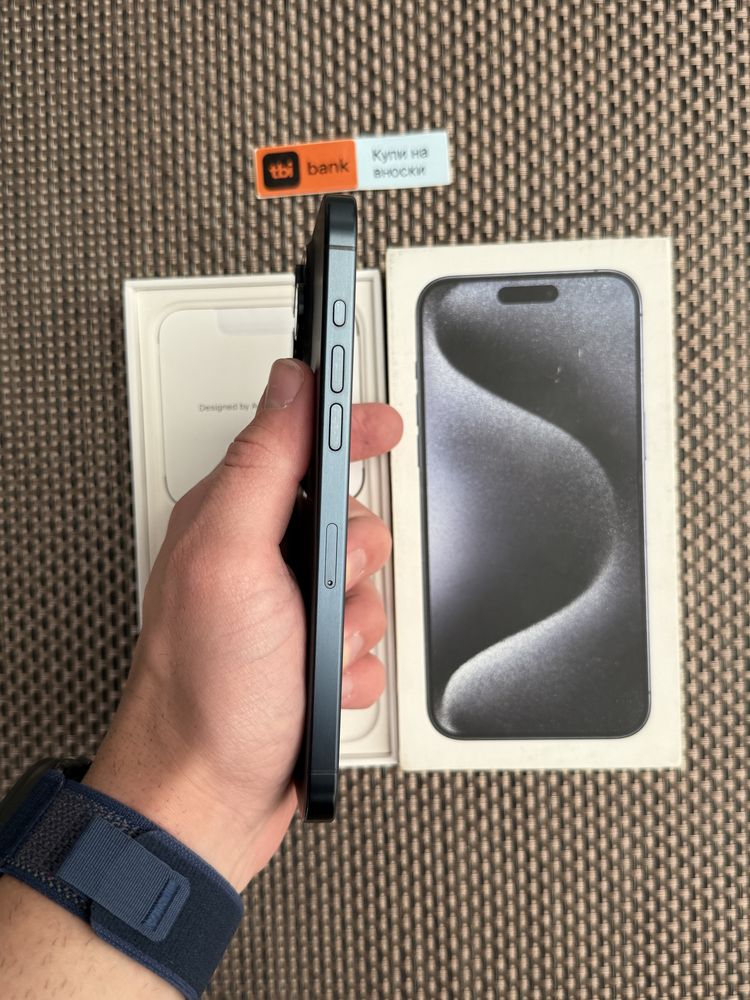 КАТО НОВ!/*ЛИЗИНГ*/ iPhone 15 Pro Max Blue Titanium 256Gb / Айфон