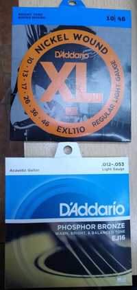 Daddario D'addario set corzi chitara acustica EJ16, electrica EXL110