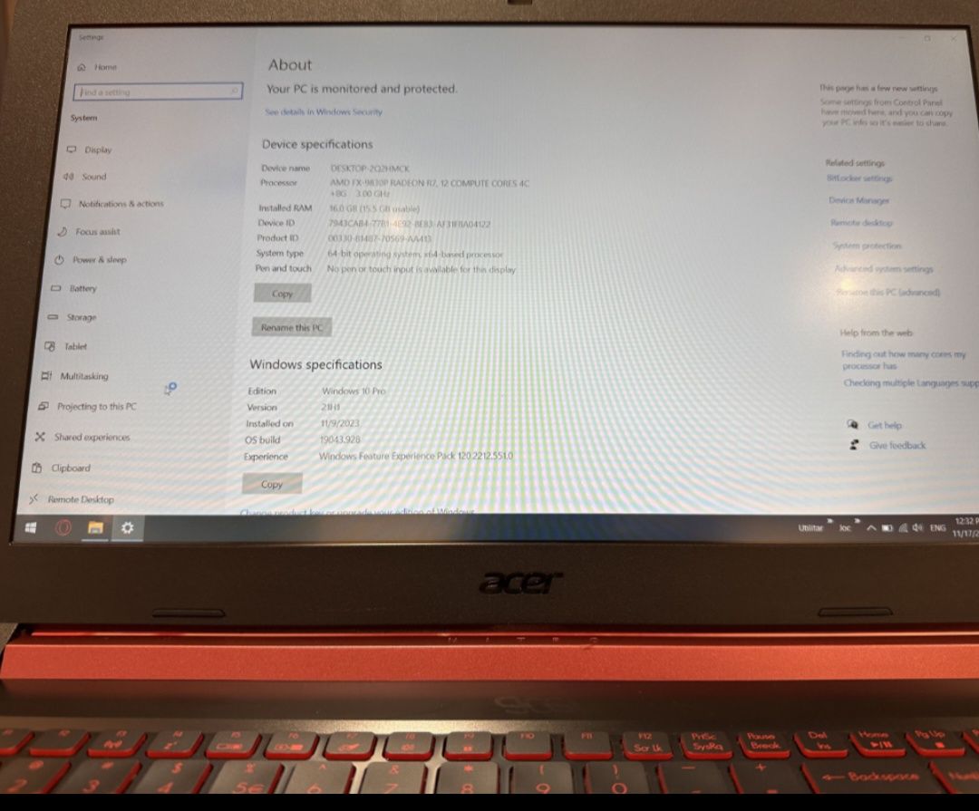 Vand/schimb Laptop Acer nitro 5