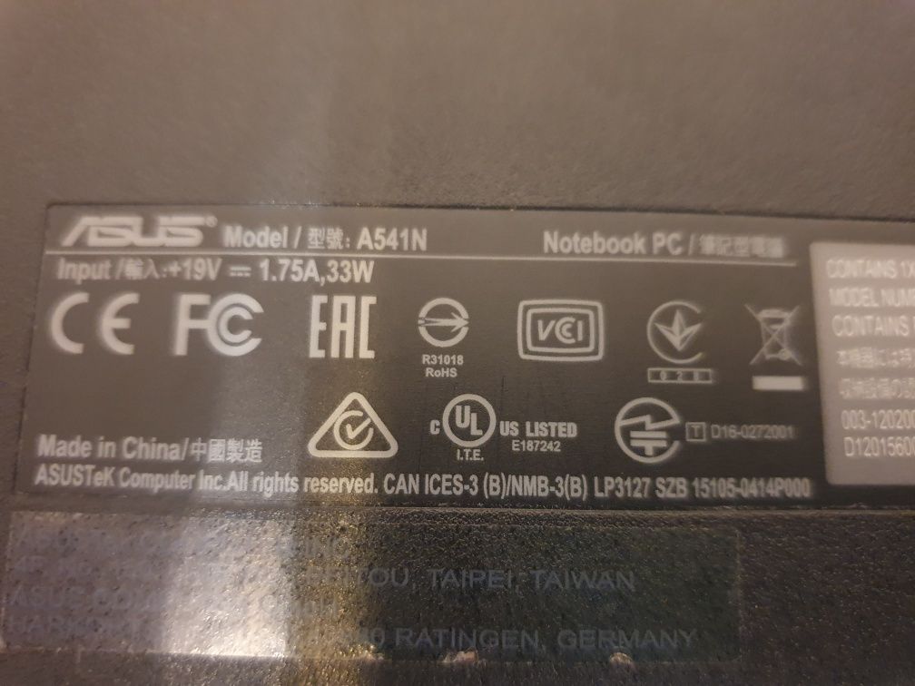 Laptop asus A541N ca nou cu alimentator original