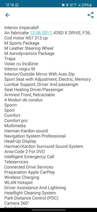 Vând bmw 435 x drive F36