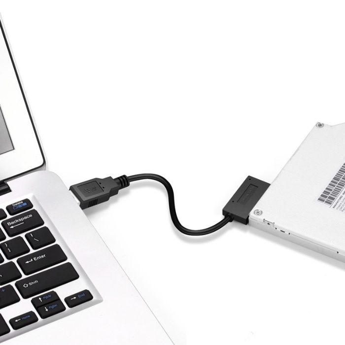 Cablu adaptor SATA 13 pini - USB 2.0 pt unitate optica laptop CD DVD
