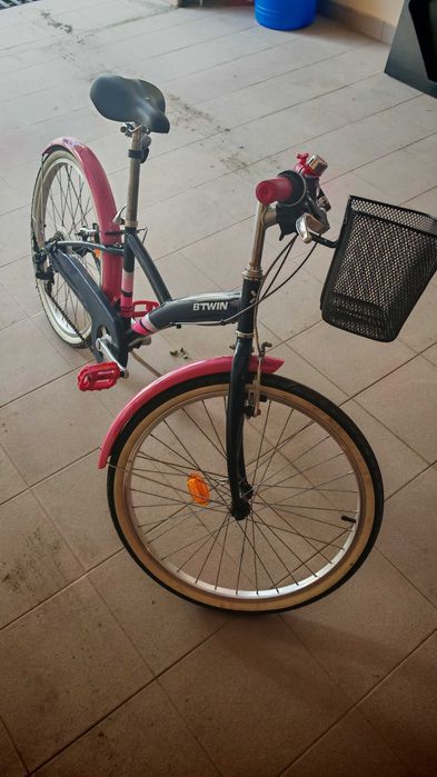 ROCKRIDER ST 500 negru  SI BTWIN roz