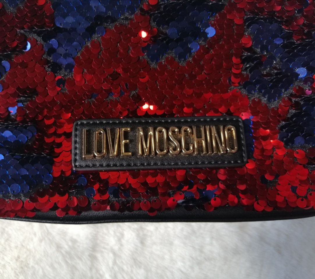 Love Moschino Клъч с двулицеви пайети