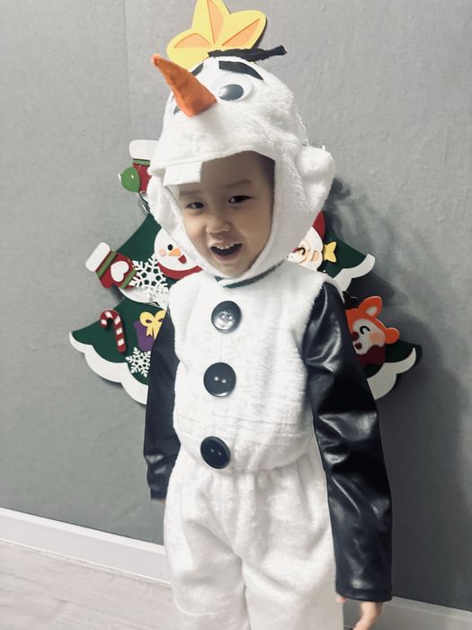 Карнавальный костюм Олов/снеговик  черный, белый