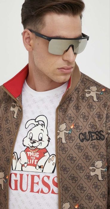 Комплект спортна горница с цип и тениска Guess x Banksy
