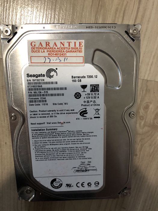 Hard Disk 160, 320, 500 GB3.5’ & 2.5’
