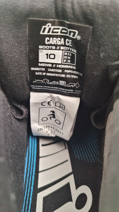 Мото боти ICON Carga Stealth – нови, размер 44