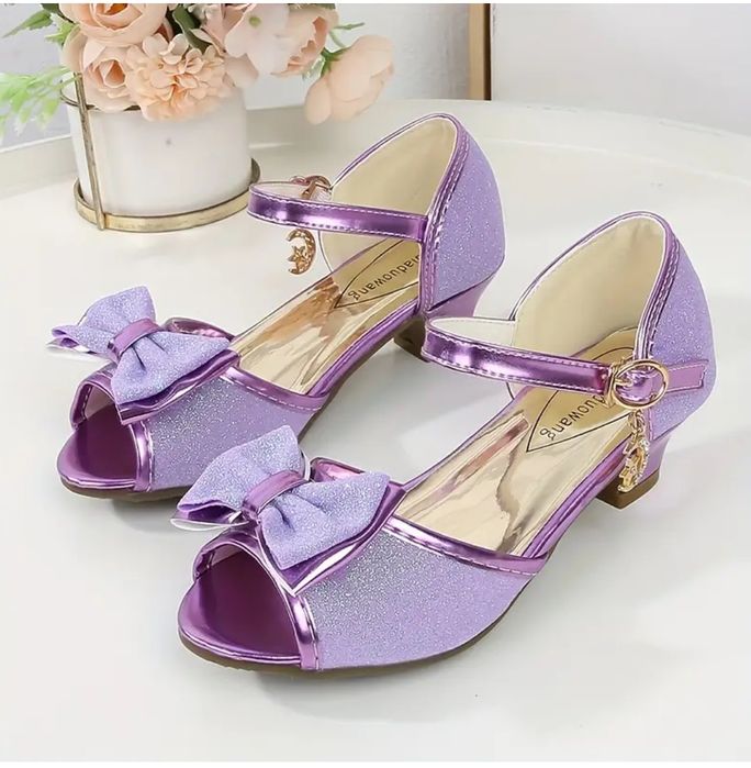 Лилави детски официални сандали