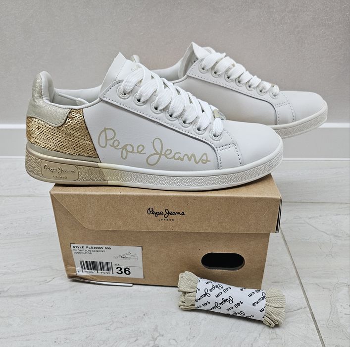 Бели Кожени обувки Pepe Jeans London 36 номер