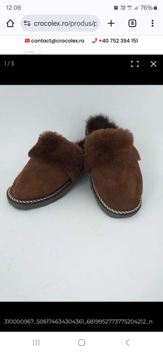 Papuci din blana naturala