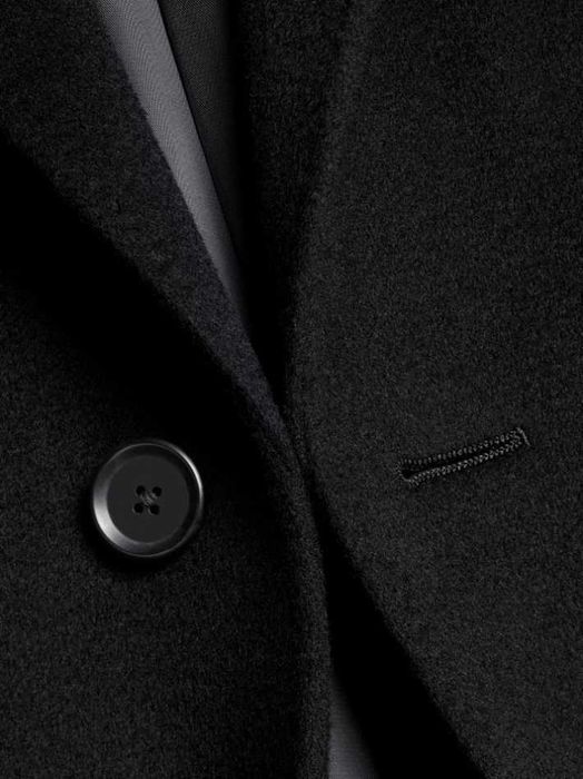 Palton slim 52 XL business elegant Rene Lezard Paris lana moale negru