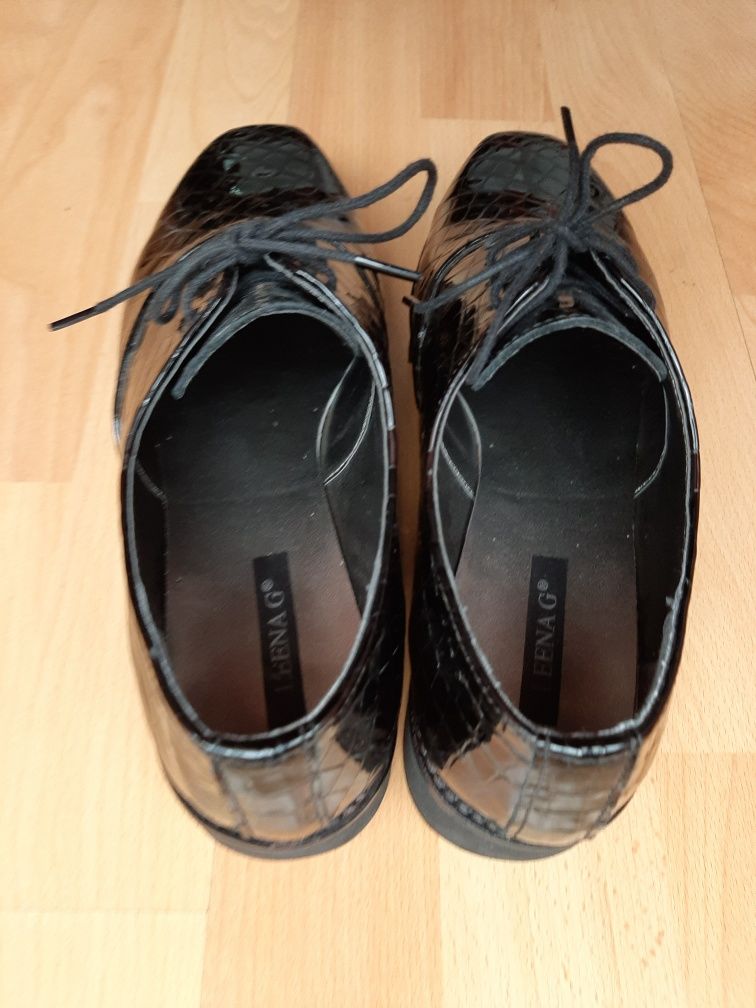 Pantofi Oxford model Croco piele neagra masura 36