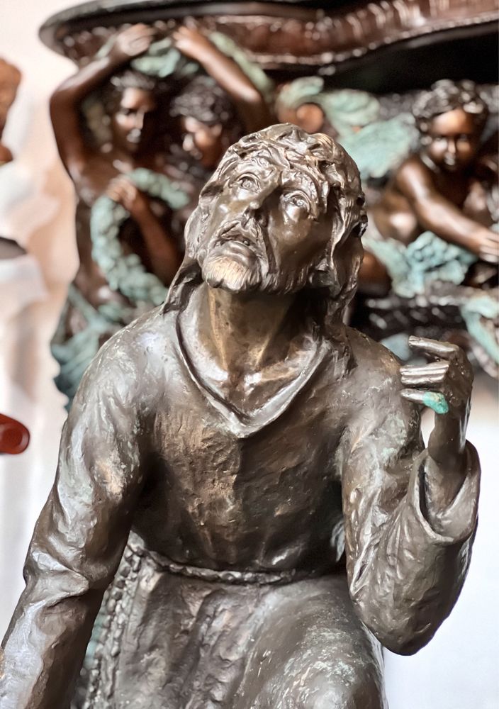 Statueta Bronz “Iisus Hristos” *** vintage / antic / vechi / retro ***