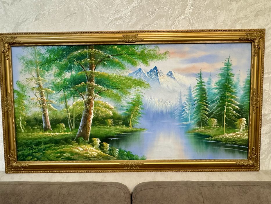 Большая картина в позолоченной раме 130*70