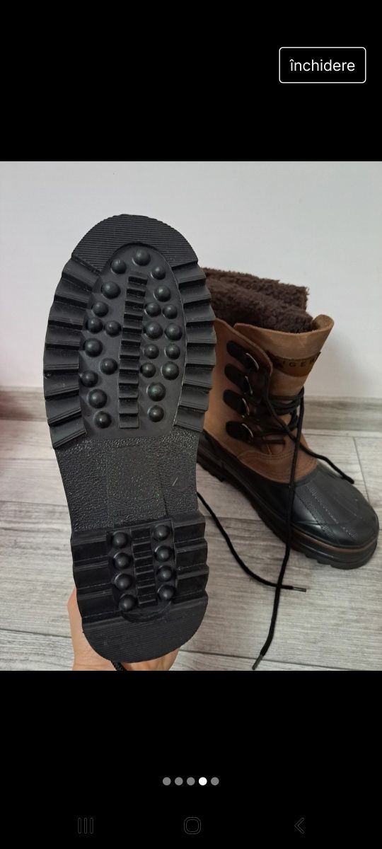 Ghete de zapada, imblanite, de piele