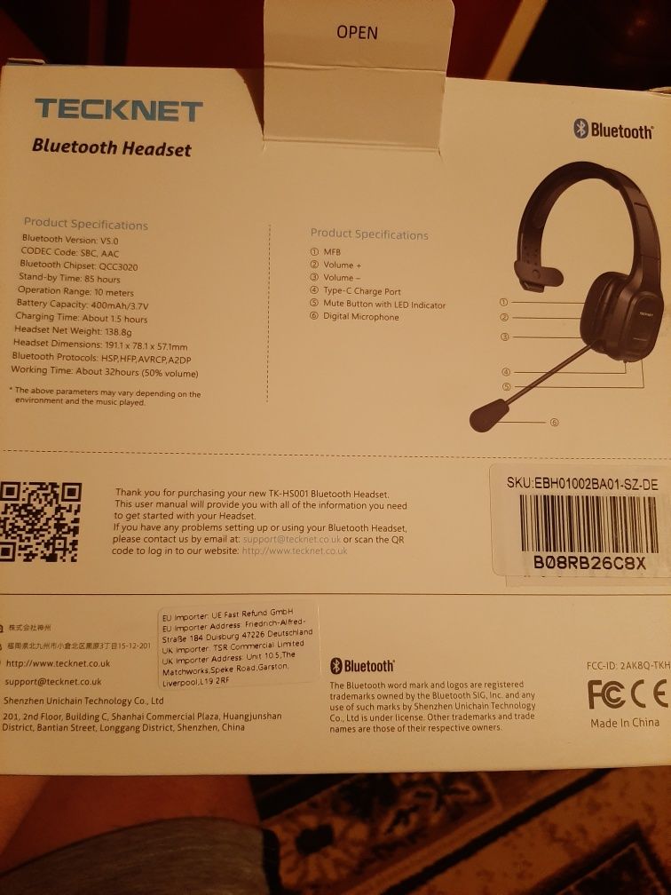 Vand căști tecknet bluetooth headset