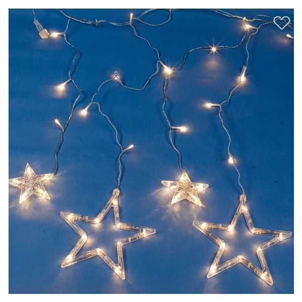 Декоративна коледна LED завеса Mercado Trade, Звезди, 107 крушки