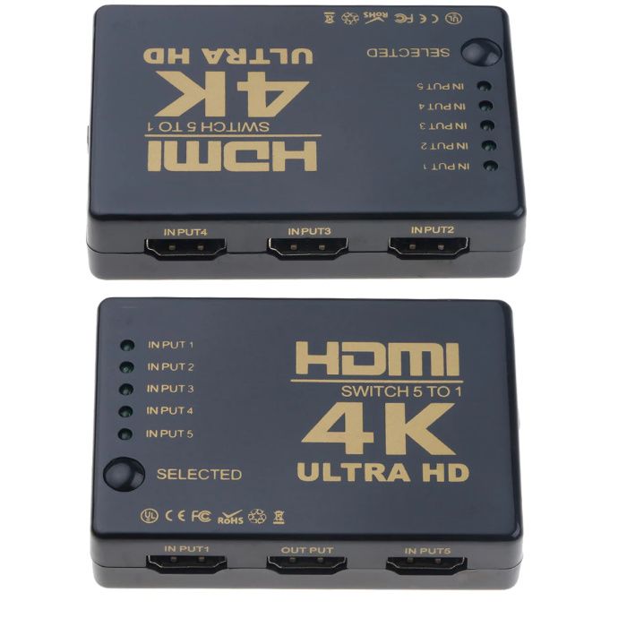 4K ULTRA HD суич с дистанционно управление и 5 HDMI входа