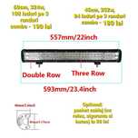LED Bar 5D 12/24V 45 60 81 106 132 cm Off Road Jeep SUV Camion Utilaj