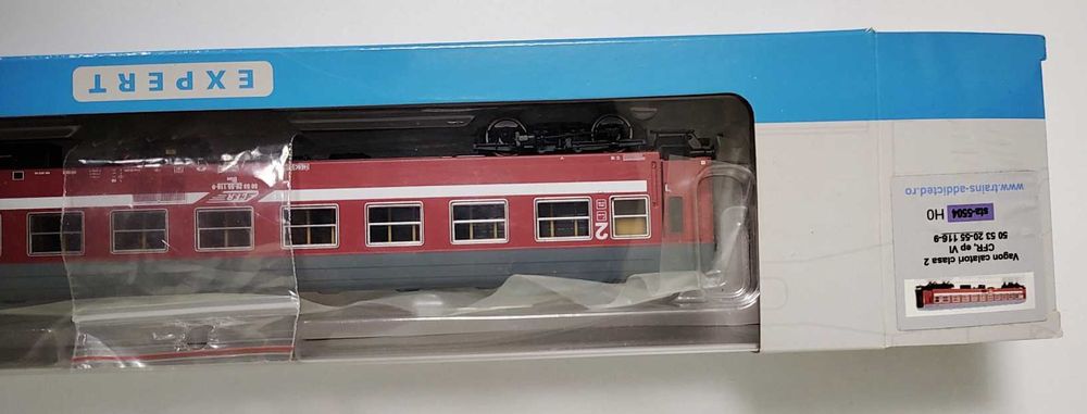 macheta vagon de călători clasa 2 seria 20-55 CFR tip Y Ep.VI scară H0