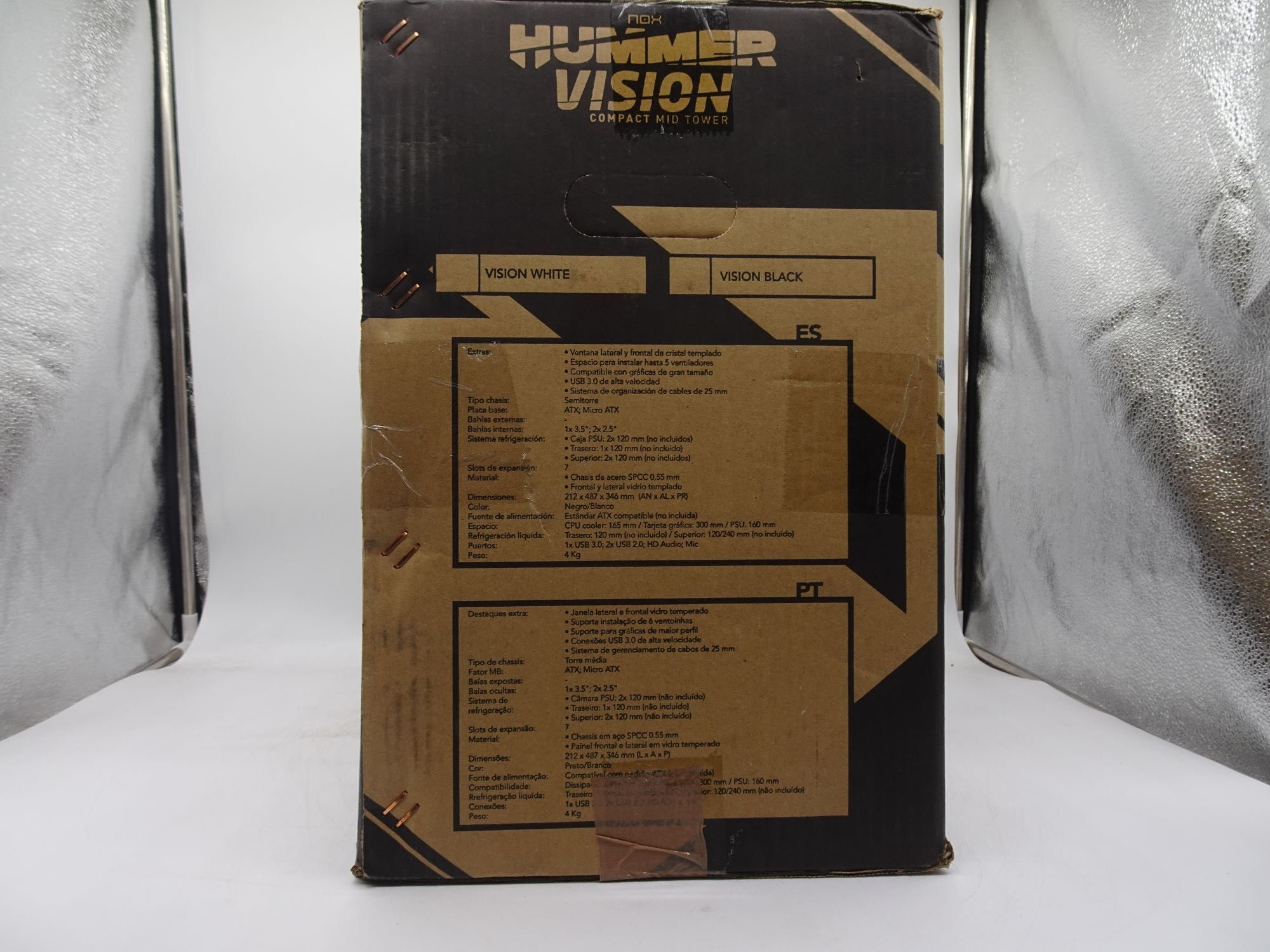 NOX Hummer Vision Gaming Middle Tower Cutie de calculator Alb