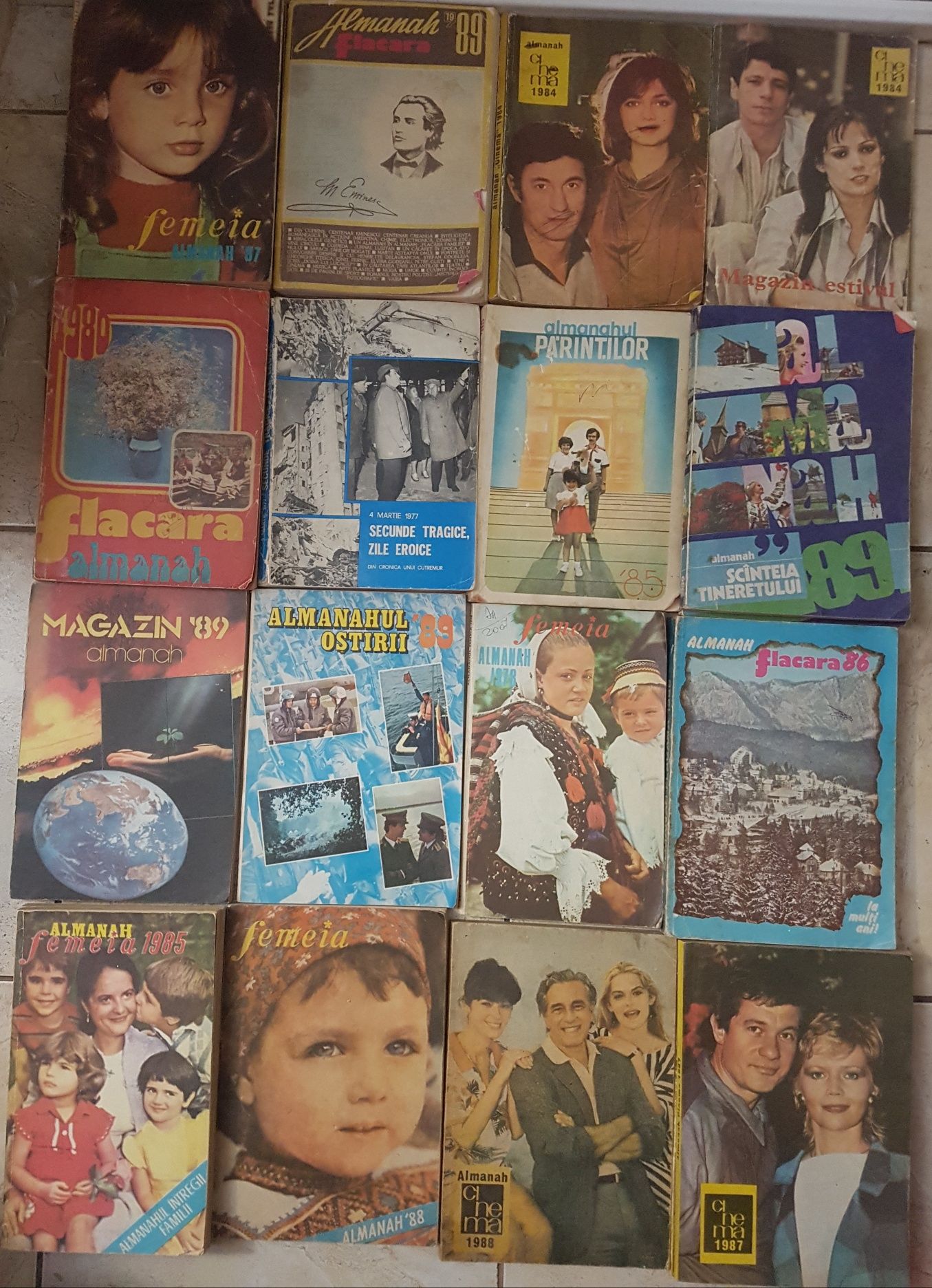 Almanah flacăra 1980, femeia 1978, scânteia, magazin, vechi.