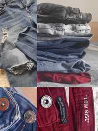 Blugi firma H&M Bershka Denim cu talie inalta si joasa