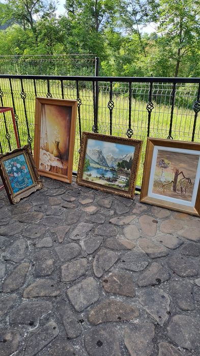 Tablou vechi , pictură în ulei pe pânză