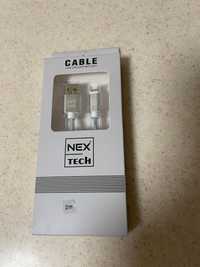 Cablu de date NEX TECH Type C PREMIUM 2m Flexibil Universal Gri