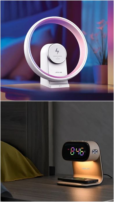 Прикроватные часы / часы с беспроводной зарядкой /Доставка 24/7