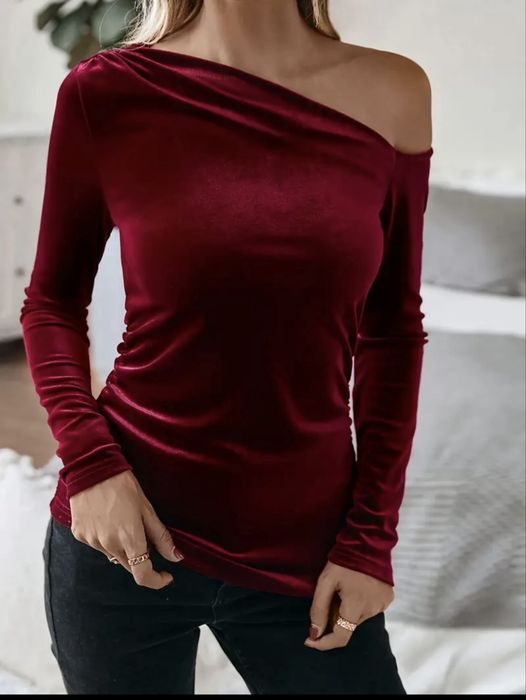Блуза кадифе цвят бордо - нова