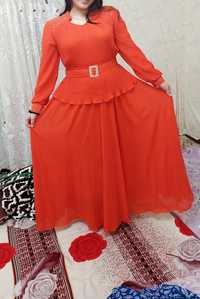 Платье оранжевое