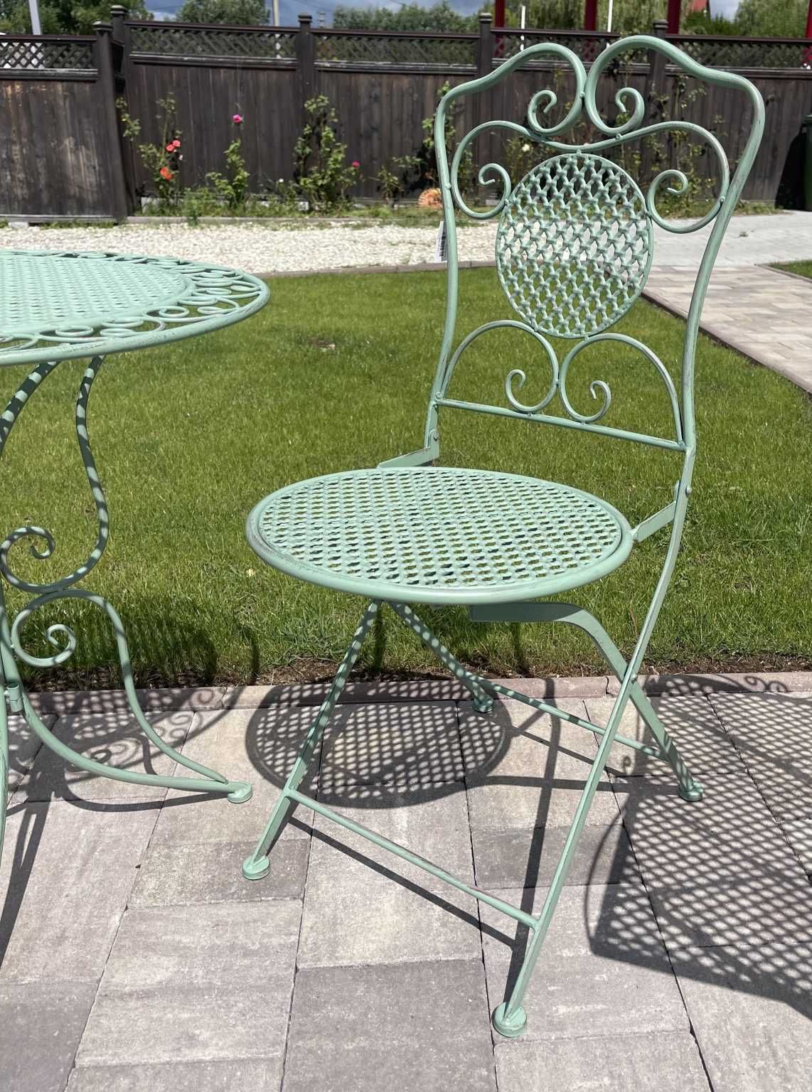Set masa cu scaune de gradina, verde.