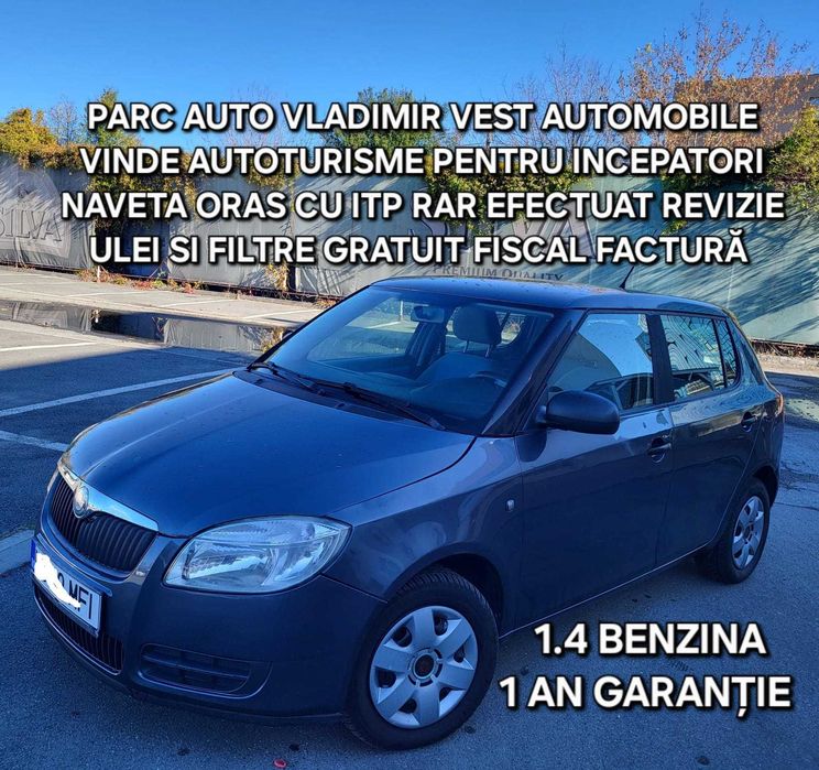 SKODA FABIA 1.4MPI 2009 consum 5% factura fiscal GARANTIE 1 AN
