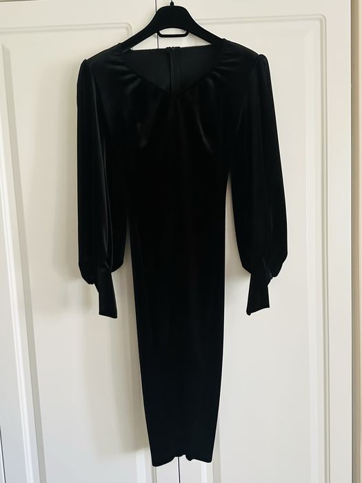 Rochie eleganta neagra din catifea , masura S
