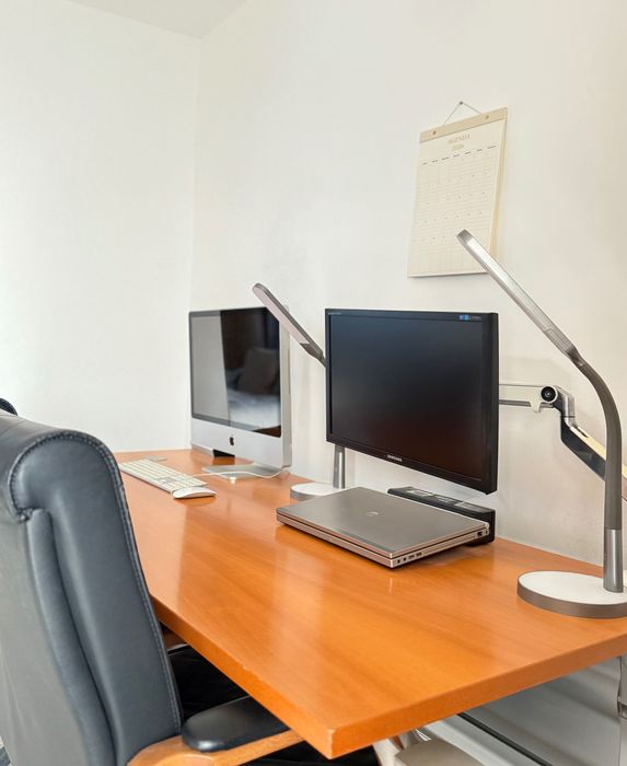 Birouîn lemn masiv - 2 locuri, dulap documente, 2 fotolii