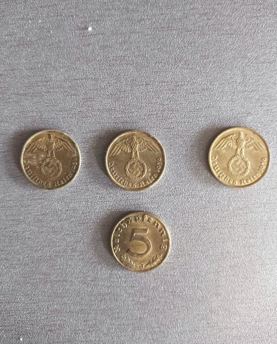 Монета третият райх 5 райх пфенинга.