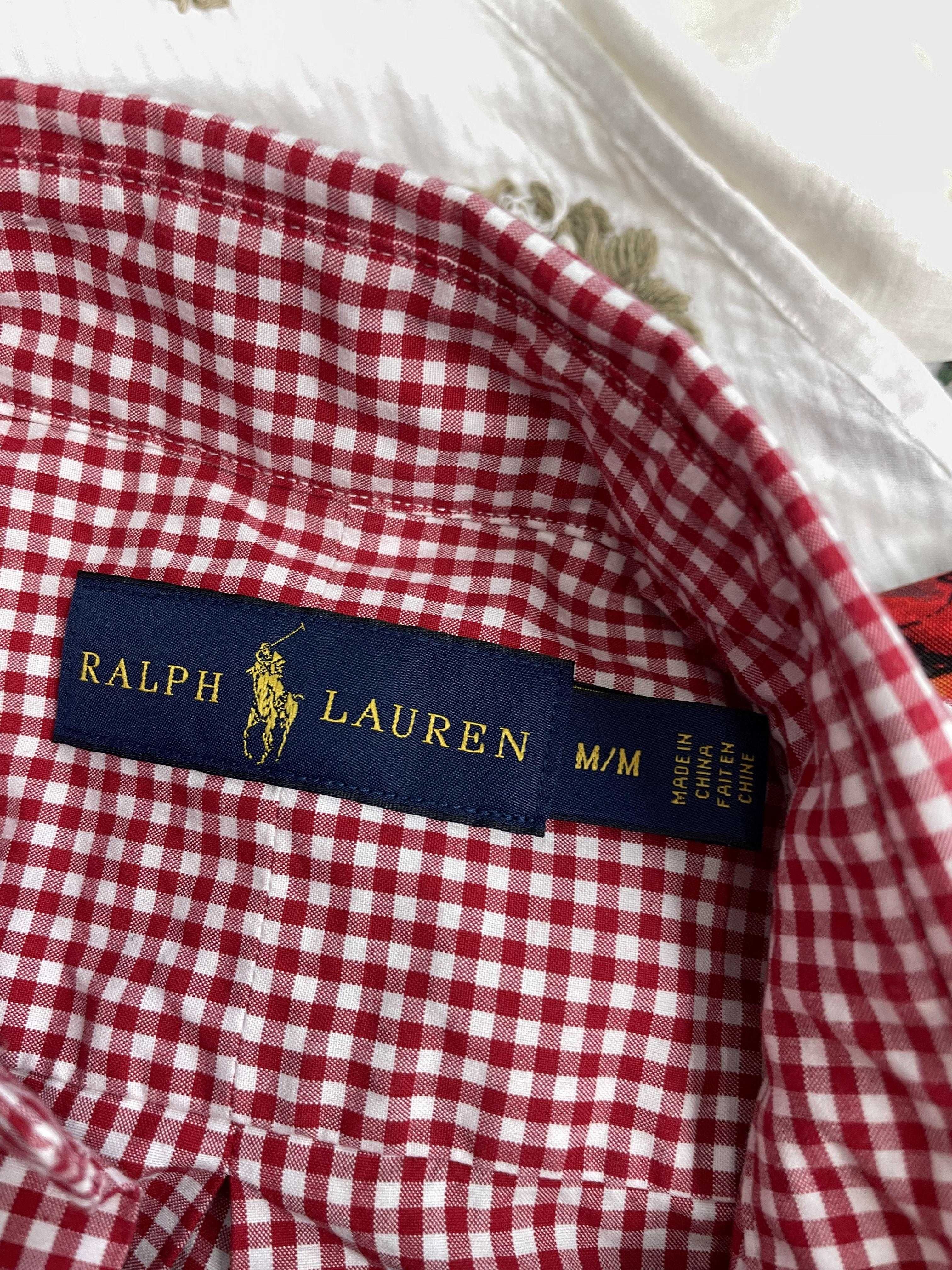 RALPH LAUREN размер M мъжка риза с къс ръкав червено каре
