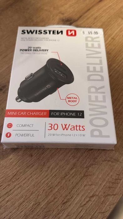 Incarcator Auto Swissten 1xUSB 1xType-C nou, sigilat