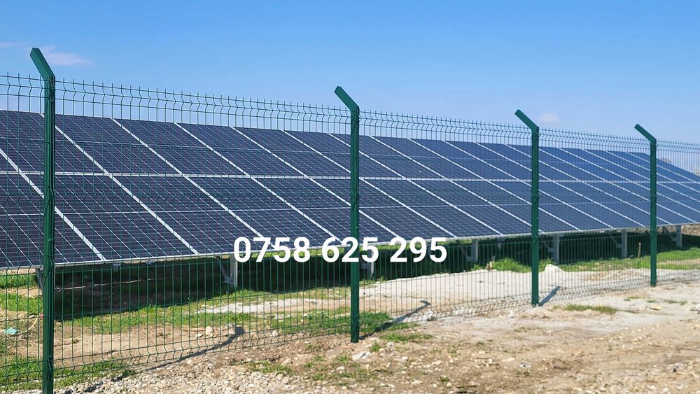 Panou gard bordurat zincat + vopsit / plasa pentru gard.  Stalp gard