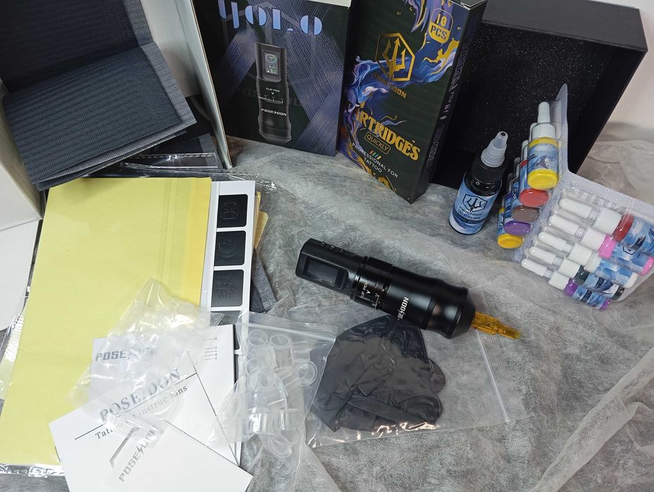 Kit Complet aparat de tatuat Poseidon Yolo, NOU multistroke 2.4-4.2