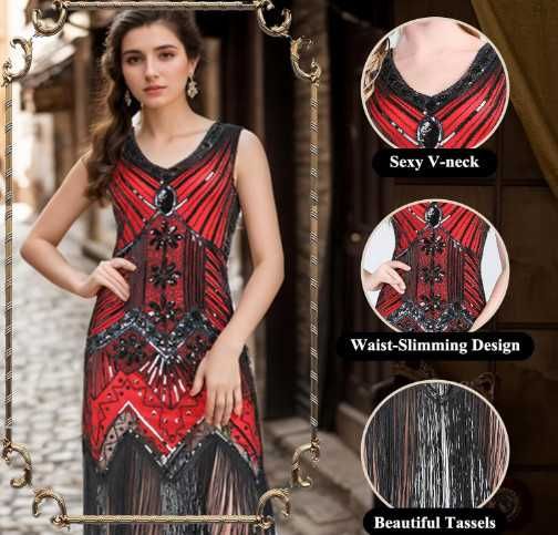 Дамски костюм в стил Гетсби, официална рокля