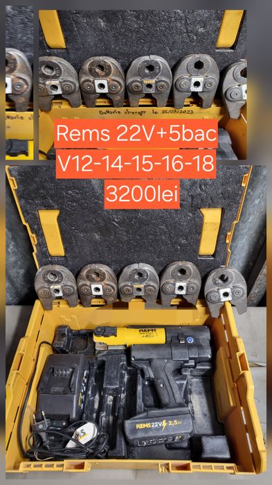 Presa Rems 22V + bacuri stare buna functioneaza corect verificar la zi