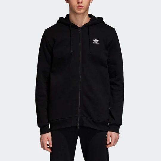 Adidas Originals Trefoil essentials full-zip hoodie in black
