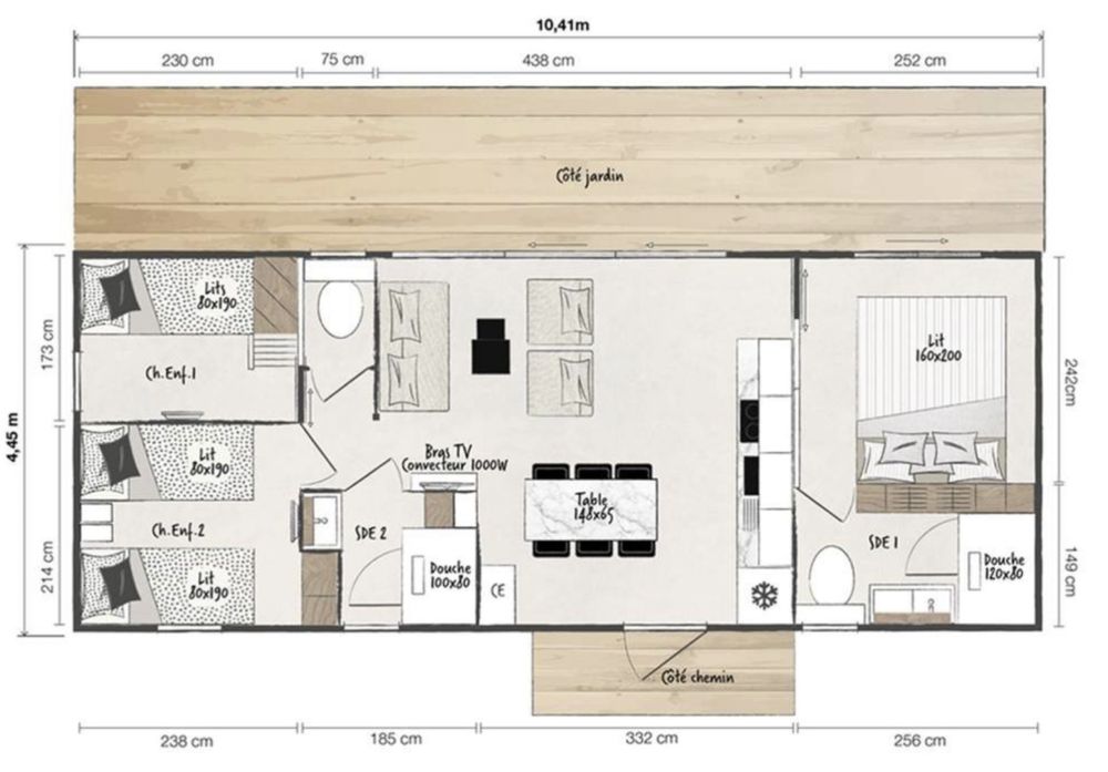 Casa Mobila O’HARA  32 mp , 3 camere+ living , an 2015