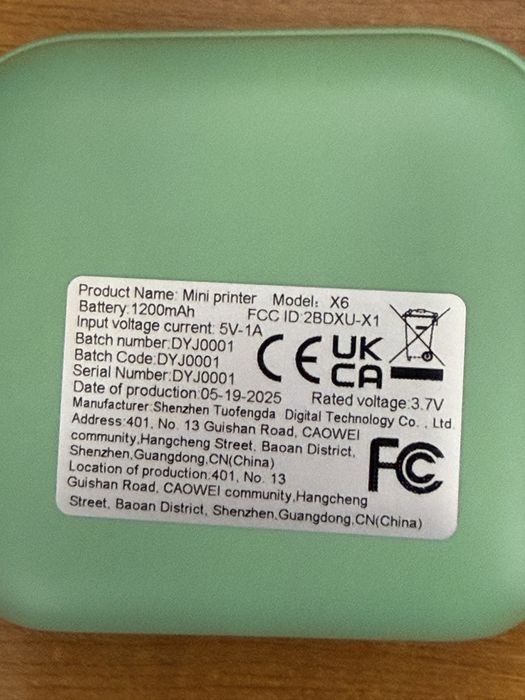 Vand printer bluethoot portabil